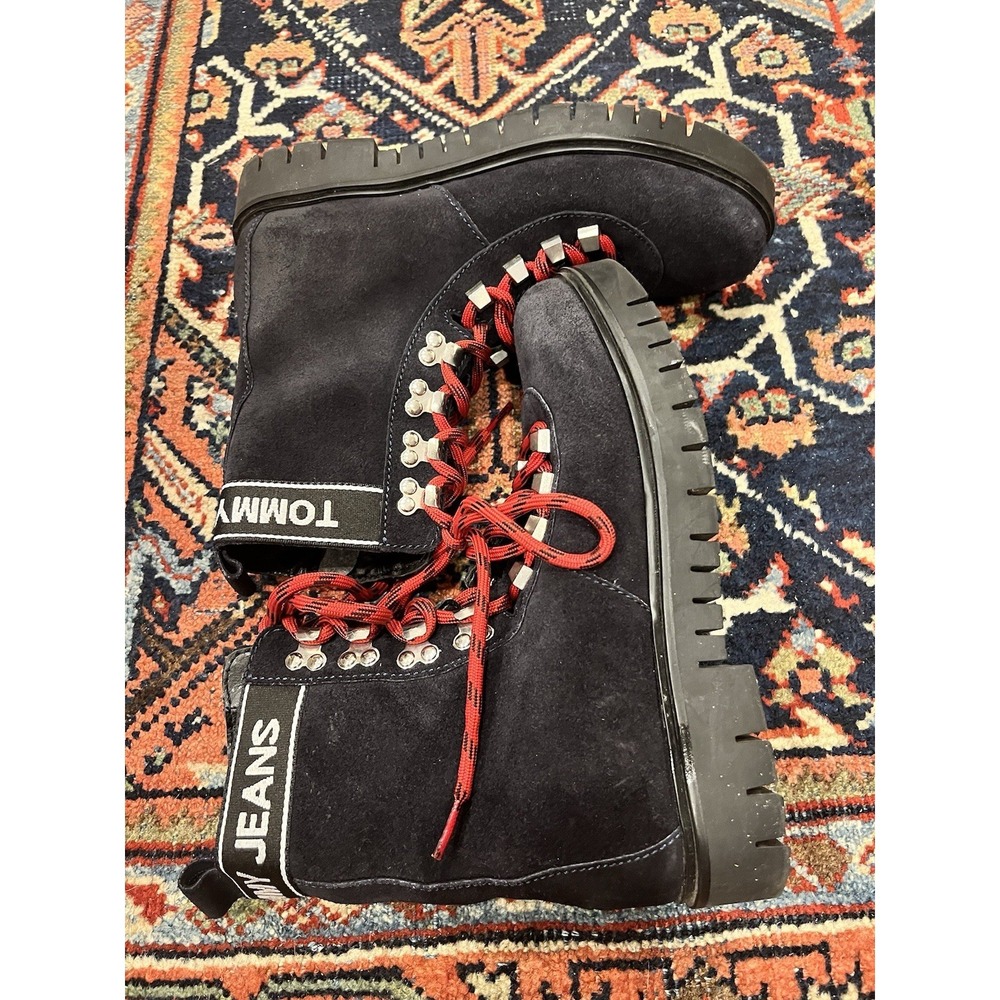 Tommy Hilfiger Women's Black Tommy Jeans Yvonne Lace-Up Ankle Boots Size 8.5 - Picture 3 of 9